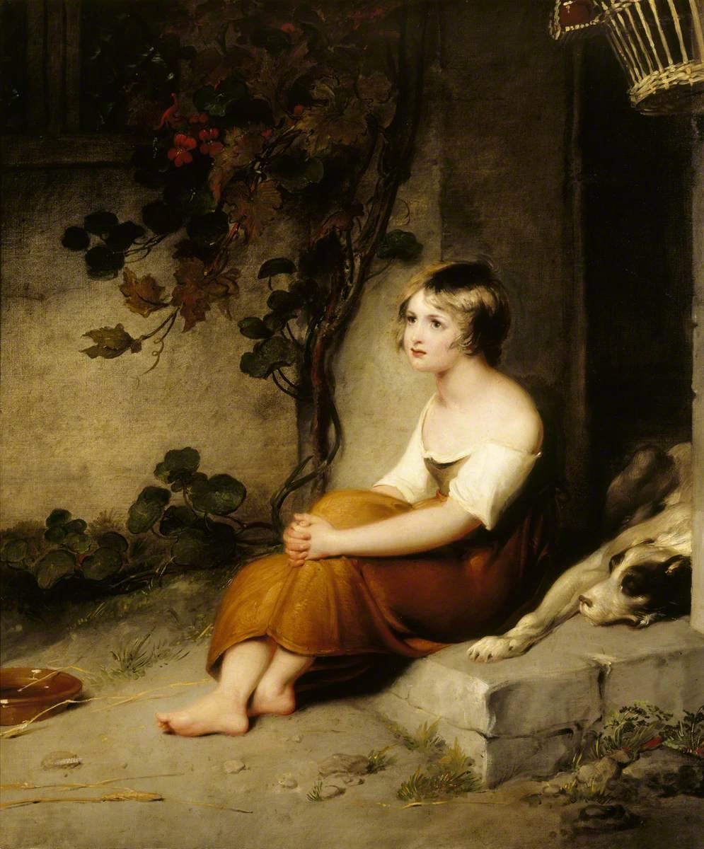Un bambino seduto sulla soglia di casa - National Trust